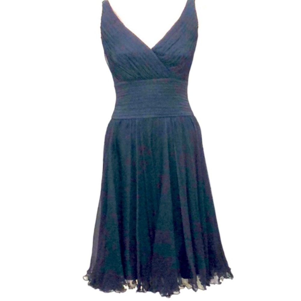 NWT Tadashi Shoji  200% Silk Black Cocktail Dress |Size 8